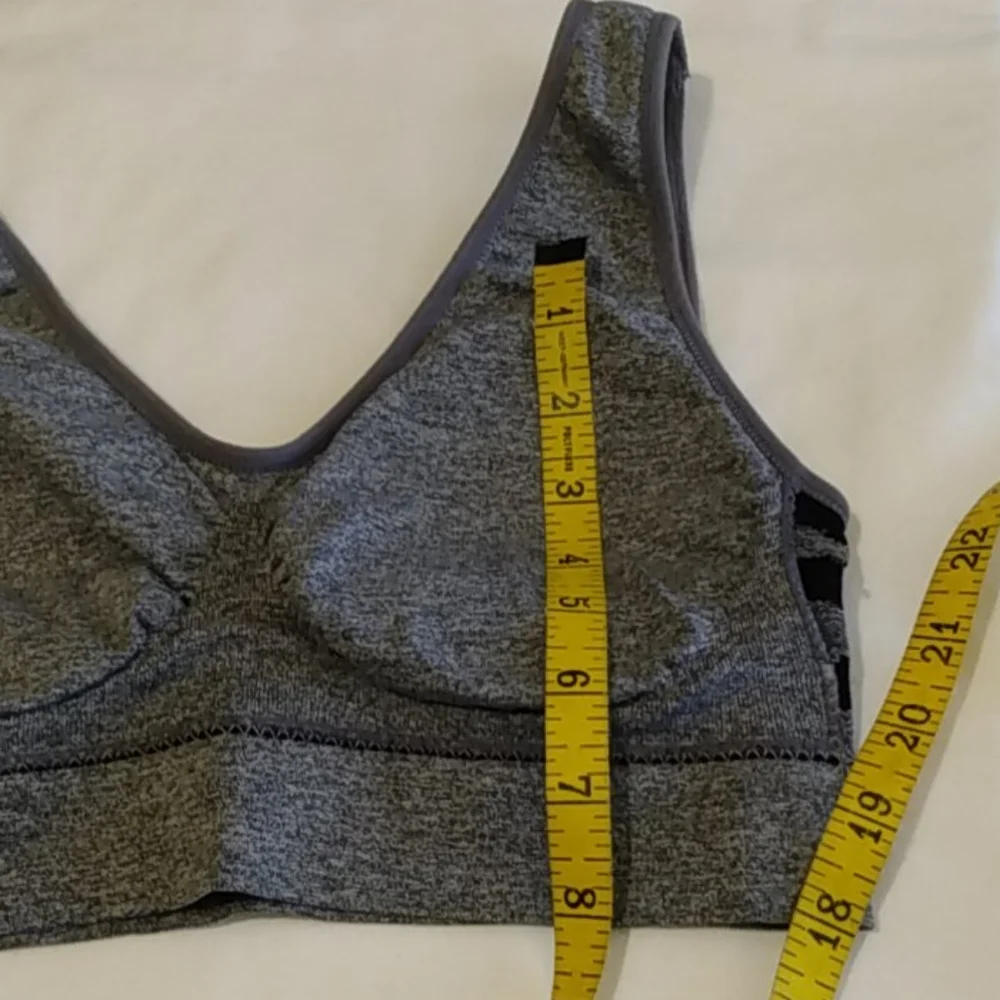 CMX Get‎ Moving Striped Sports Bra Tank Top Women's S M Gray Black